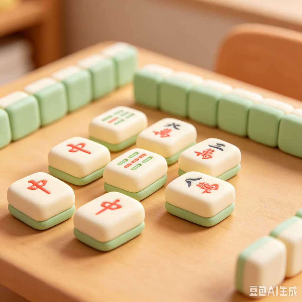 pastel color mahjong tiles